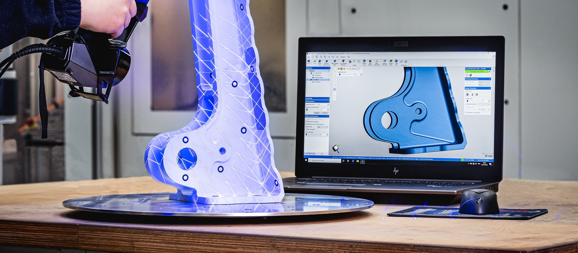 Laser scanner reverse engineering an aerospace part